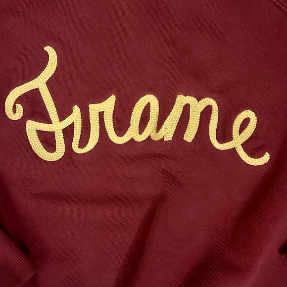 FRAME Denim Maroon & Gold Logo Sweatshirt Size XS - Picture 2 of 7